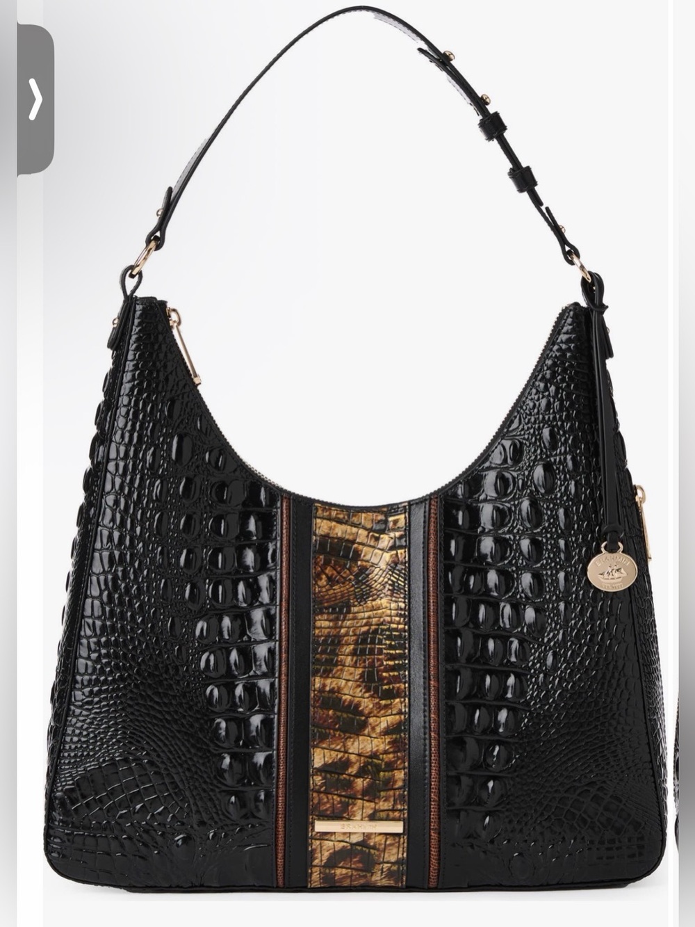 BRAHMIN Tabitha Croc Embossed Leather Shoulder Bag